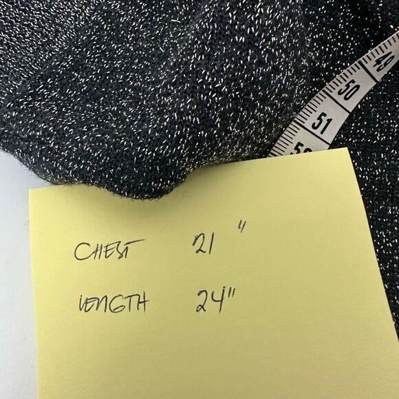 Michael Kors Cowl Neck Knit Gray Sparkling Short Sleeve Blouse sz Small - Picture 9 of 9